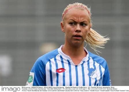 Stephanie Breitner (Hoffenheim, 12), Porträt, Portrait, skeptischer Blick, Fussball, Allianz Frauen-Bundesliga, TSG 1899 Hoffenheim - FF USV Jena, xozx