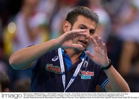 18.10.2015, Armeec Arena, Sofia Volleyball, Europameisterschaft, Spiel Platz 3 4, Bulgarien vs. Italien Gianlorenzo Belbgini (Trainer Coach ITA)