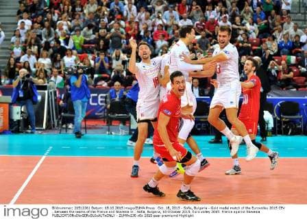 Oct. 18, 2015 - Sofia, Bulgaria - Gold medal match of the Eurovolley 2015 CEV ..between the teams of the France and Slovenia in ..Sofia, Bulgaria, 18 OCtober 2015. Euro volley 2015: France against Slovenia  - ZUMAn230