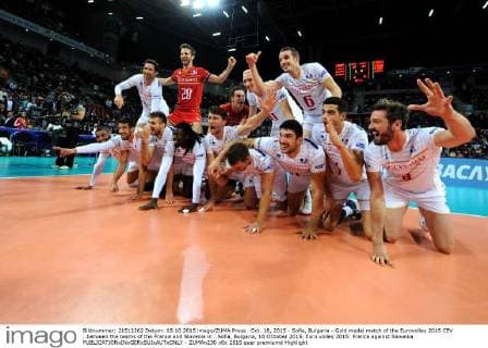 Oct. 18, 2015 - Sofia, Bulgaria - Gold medal match of the Eurovolley 2015 CEV ..between the teams of the France and Slovenia in ..Sofia, Bulgaria, 18 OCtober 2015. Euro volley 2015: France against Slovenia  - ZUMAn230