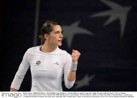 Andrea Petkovic jubelt, freut sich, Jubel, Freude, ballt die Faust Tennis, Frauen, 2015 19.10.2015 WTA Tennis Damen BGL BNP Paribas Open Luxembourg - Andrea Petkovic (GER) vs Misaki Doi (JPN) Kockelscheuer, Luxemburg 