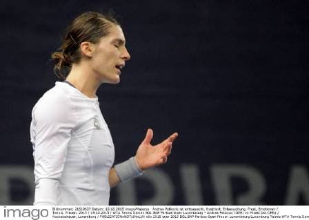 Andrea Petkovic ist enttaeuscht, frustriert, Entaeuschung, Frust, Emotionen Tennis, Frauen, 2015 19.10.2015 WTA Tennis Damen BGL BNP Paribas Open Luxembourg - Andrea Petkovic (GER) vs Misaki Doi (JPN) Kockelscheuer, Luxemburg 