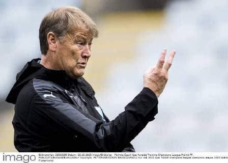 Malmös Coach Age Hareide Training Champions League Malmö FF.  Copyright: PETTERxARVIDSON BB151020PA012