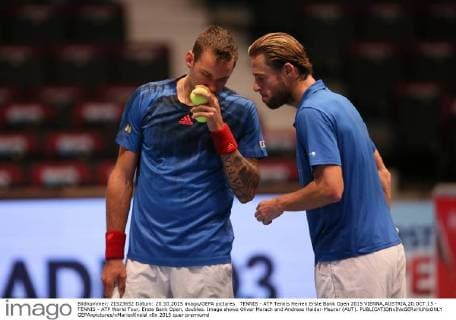 TENNIS - ATP Tennis Herren Erste Bank Open 2015 VIENNA,AUSTRIA,20.OCT.15 - TENNIS - ATP World Tour, Erste Bank Open, doubles. Image shows Oliver Marach and Andreas Haider-Maurer (AUT). GEPAxpictures xMarioxKneisl