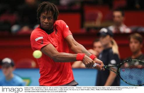 TENNIS - ATP Tennis Herren Erste Bank Open 2015 VIENNA,AUSTRIA,20.OCT.15 - TENNIS - ATP World Tour, Erste Bank Open. Image shows the rejoicing of Gael Monfils (FRA). GEPAxpictures xMarioxKneisl
