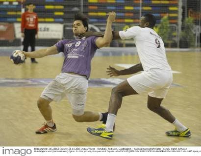 Handball, Testspiel, Guadalajara - Nationalmannschaft Katar Friendly match between Guadalajara and (Nationalteam) Qatar. In this picture, Marquez and Capote. xNACHOxIZQUIERDOx 