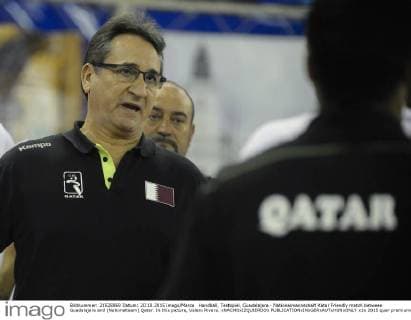 Handball, Testspiel, Guadalajara - Nationalmannschaft Katar Friendly match between Guadalajara and (Nationalteam) Qatar. In this picture, Valero Rivera. xNACHOxIZQUIERDOx 