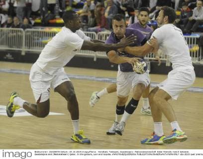 Handball, Testspiel, Guadalajara - Nationalmannschaft Katar Friendly match between Guadalajara and (Nationalteam) Qatar. In this picture, Levi and Capote. xNACHOxIZQUIERDOx 