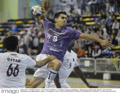 Handball, Testspiel, Guadalajara - Nationalmannschaft Katar Friendly match between Guadalajara and (Nationalteam) Qatar. In this picture, Monty. xNACHOxIZQUIERDOx 