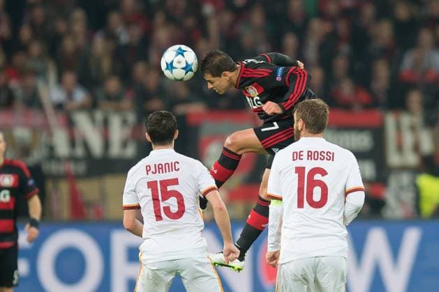 Dienstag 20.10.2015, UEFA Champions League, Saison 2015 2016, Gruppe E 3. Spieltag in Leverkusen, Bayer 04 Leverkusen - AS Rom, 4:4, Javier Hernandez (Leverkusen) DeFodi001