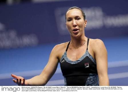 Tennis BGLBNPParibas Open 2015 - Luxembourg, Luxemburg 21.10.2015, Tennis Tennis BGLBNPParibas Open 2015 - Luxembourg, Luxemburg v.l. Jelena Jankovic (Serbia, Serbien, SRB) unzufrieden 