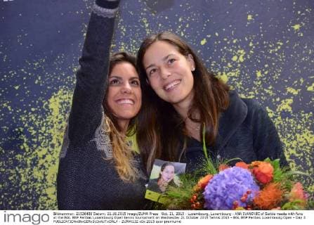 Oct. 21, 2015 - Luxembourg, Luxembourg - ANA IVANOVIC of Serbia meets with fans at the BGL BNP Paribas Luxembourg Open tennis tournament on Wednesday 21 October 2015 Tennis 2015 - BGL BNP Paribas Luxembourg Open - Day 3 - ZUMAl132