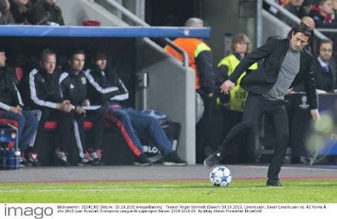 Trainer Roger Schmidt (Bayer) 20.10.2015, Leverkusen, Bayer Leverkusen vs. AS Roma Â