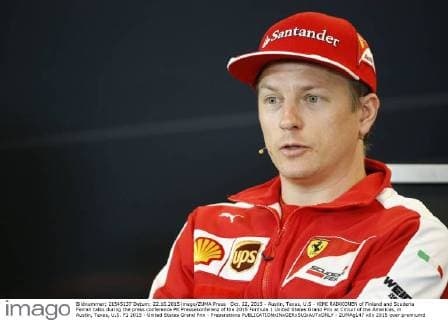 Oct. 22, 2015 - Austin, Texas, U.S - KIMI RAIKKONEN of Finland and Scuderia Ferrari talks during the press conference PK Pressekonferenz of the 2015 Formula 1 United States Grand Prix at Circuit of the Americas, in Austin, Texas, U.S. F1 2015 - United States Grand Prix - Preparations - ZUMAg147