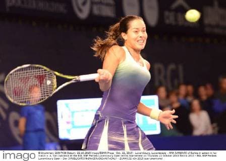 Oct. 22, 2015 - Luxembourg, Luxembourg - ANA IVANOVIC of Serbia in action in her match v. A. Van Uytvanck at the BGL BNP Paribas Luxembourg Open tennis tournament on Thursday 22 October 2015 Tennis 2015 - BGL BNP Paribas Luxembourg Open - Day 3 - ZUMAl132