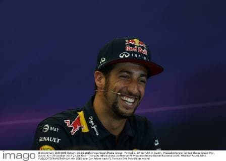 Formel 1, GP der USA in Austin, Pressekonferenz United States Grand Prix, Austin 22 - 25 October 2015 22.10.2015- Thursday official press conference PK Pressekonferenz Daniel Ricciardo (AUS) Red Bull Racing RB11 