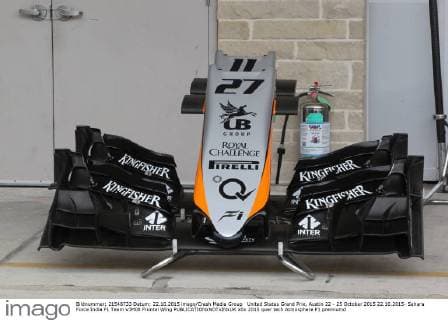 United States Grand Prix, Austin 22 - 25 October 2015 22.10.2015- Sahara Force India F1 Team VJM08 Frontal Wing 