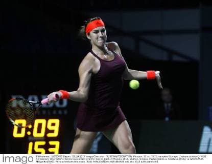 RUSSIAN FEDERATION. Moscow. 22 oct.2015. complex OLympic (Indoore stadium). XXVI Anniversary International tennis tournament Kremlin Cup by Bank of Moscow 2015. Women, Singles. Pavlyuchenkova Anastasia (RUS) vs GASPARYAN Margarita (RUS). Pavlyuchenkova Anastasia (RUS) 