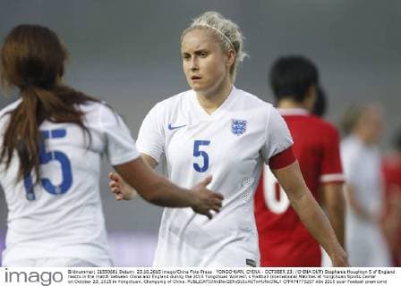 YONGCHUAN, CHINA - OCTOBER 23: (CHINA OUT) Stephanie Houghton 5 of England reacts in the match between China and England during the 2015 Yongchuan Women s Football International Matches at Yongchuan Sports Center on October 23, 2015 in Yongchuan, Chongqing of China.  CFP474775207 
