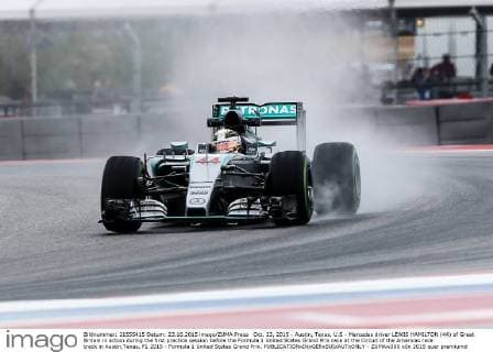 Oct. 23, 2015 - Austin, Texas, U.S - Mercedes driver LEWIS HAMILTON (44) of Great Britain in action during the first practice session before the Formula 1 United States Grand Prix race at the Circuit of the Americas race track in Austin,Texas. F1 2015 - Formula 1 United States Grand Prix. - ZUMAw300