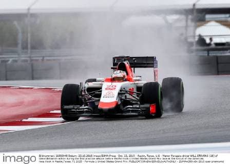 Oct. 23, 2015 - Austin, Texas, U.S - Manor Marussia driver WILL STEVENS (28) of Great Britain in action during the first practice session before the Formula 1 United States Grand Prix race at the Circuit of the Americas race track in Austin,Texas. F1 2015 - Formula 1 United States Grand Prix. - ZUMAw300