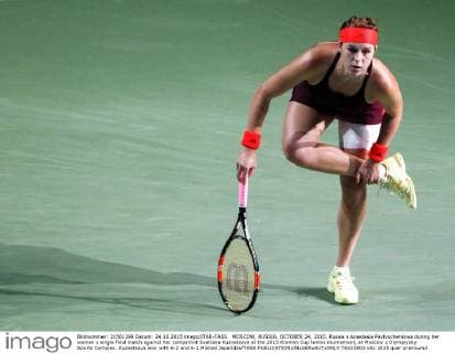 MOSCOW, RUSSIA. OCTOBER 24, 2015. Russia s Anastasia Pavlyuchenkova during her women s single final match against her compatriot Svetlana Kuznetsova at the 2015 Kremlin Cup tennis tournament, at Moscow s Olympiysky Sports Complex. Kuznetsova won with 6-2 and 6-1.Mikhail Japaridze TASS  TS010803