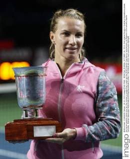 MOSCOW, RUSSIA. OCTOBER 24, 2015. First-placed Russia s Svetlana Kuznetsova poses during an awards ceremony for the women s single final match at the 2015 Kremlin Cup tennis tournament, at Moscow s Olympiysky Sports Complex. Mikhail Japaridze TASS  TS01081B
