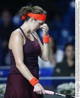 MOSCOW, RUSSIA. OCTOBER 24, 2015. Russia s Anastasia Pavlyuchenkova during their women s single final match against her compatriot Svetlana Kuznetsova at the 2015 Kremlin Cup tennis tournament, at Moscow s Olympiysky Sports Complex. Kuznetsova won with 6-2 and 6-1.Mikhail Japaridze TASS  TS010816