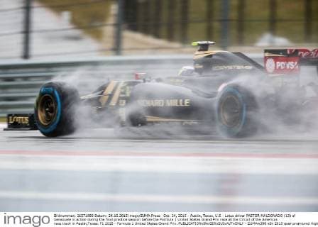 Oct. 24, 2015 - Austin, Texas, U.S - Lotus driver PASTOR MALDONADO (13) of Venezuela in action during the final practice session before the Formula 1 United States Grand Prix race at the Circuit of the Americas race track in Austin,Texas. F1 2015 - Formula 1 United States Grand Prix. - ZUMAw300