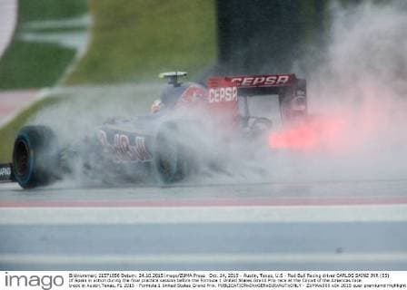 Oct. 24, 2015 - Austin, Texas, U.S - Red Bull Racing driver CARLOS SAINZ JNR (55) of Spain in action during the final practice session before the Formula 1 United States Grand Prix race at the Circuit of the Americas race track in Austin,Texas. F1 2015 - Formula 1 United States Grand Prix. - ZUMAw300