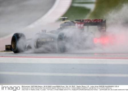 Oct. 24, 2015 - Austin, Texas, U.S - Lotus driver PASTOR MALDONADO (13) of Venezuela in action during the final practice session before the Formula 1 United States Grand Prix race at the Circuit of the Americas race track in Austin,Texas. F1 2015 - Formula 1 United States Grand Prix. - ZUMAw300