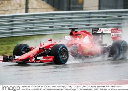Oct. 24, 2015 - Austin, Texas, U.S - Red Bull Racing driver SEBASTIAN VETTEL (5) of Germany in action during the final practice session before the Formula 1 United States Grand Prix race at the Circuit of the Americas race track in Austin,Texas. F1 2015 - Formula 1 United States Grand Prix. - ZUMAw300