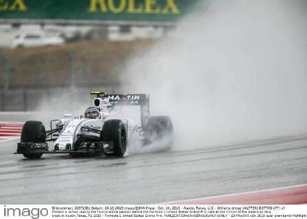 Oct. 24, 2015 - Austin, Texas, U.S - Williams driver VALTTERI BOTTAS (77) of Finland in action during the final practice session before the Formula 1 United States Grand Prix race at the Circuit of the Americas race track in Austin,Texas. F1 2015 - Formula 1 United States Grand Prix. - ZUMAw300