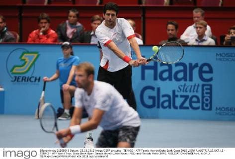 TENNIS - ATP Tennis Herren Erste Bank Open 2015 VIENNA,AUSTRIA,25.OCT.15 - TENNIS - ATP World Tour, Erste Bank Open. Image shows Lukas Kubot (POL) and Marcelo Melo (BRA). GEPAxpictures xMarioxKneisl