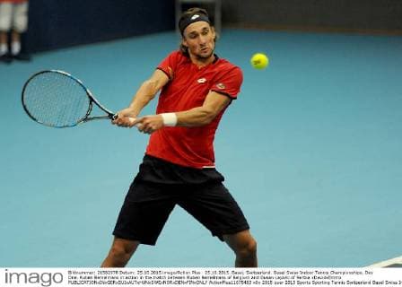 25.10.2015. Basel, Switzerland. Basel Swiss Indoor Tennis Championships. Day One. Ruben Bemelmans in action in the match between Ruben Bemelmans of Belgium and Dusan Lajovic of Serbia xDavidxEmmx  ActionPlus11675463