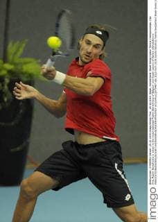 25.10.2015. Basel, Switzerland. Basel Swiss Indoor Tennis Championships. Day One. Ruben Bemelmans in action in the match between Ruben Bemelmans of Belgium and Dusan Lajovic of Serbia xDavidxEmmx  ActionPlus11675467
