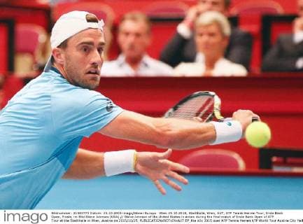 Wien 25.10.2015, Stadthalle, Wien, AUT, ATP Tennis Herren Tour, Erste Bank Open, Finale, im Bild Steve Johnson (USA) Steve Johnson of the United States in action during the final match of Erste Bank Open of ATP Tour at the Stadthalle in Wien, Austria on 2015 10 25.  EP_tha  