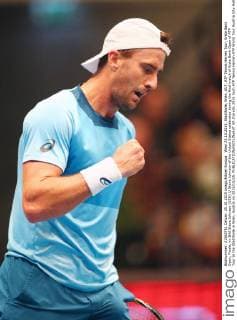 Wien 25.10.2015, Stadthalle, Wien, AUT, ATP Tennis Herren Tour, Erste Bank Open, Finale, im Bild Steve Johnson (USA) Steve Johnson of the United States celebrates during the final match of Erste Bank Open of ATP Tour at the Stadthalle in Wien, Austria on 2015 10 25.  EP_tha  
