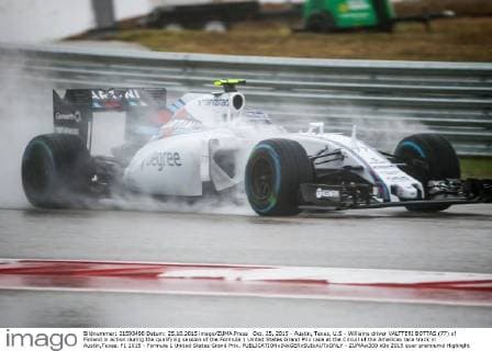 Oct. 25, 2015 - Austin, Texas, U.S - Williams driver VALTTERI BOTTAS (77) of Finland in action during the qualifying session of the Formula 1 United States Grand Prix race at the Circuit of the Americas race track in Austin,Texas. F1 2015 - Formula 1 United States Grand Prix. - ZUMAw300