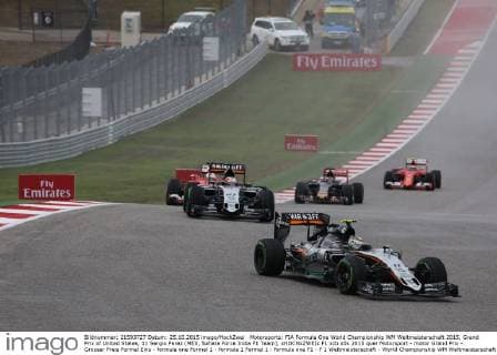 Motorsports: FIA Formula One World Championship WM Weltmeisterschaft 2015, Grand Prix of United States, 11 Sergio Perez (MEX, Sahara Force India F1 Team), xHOCHxZWEIx