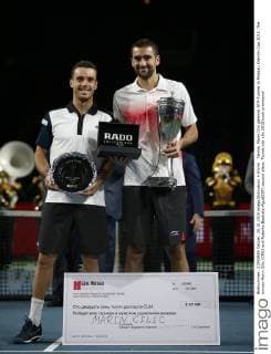 Tennis, Marin Cilic gewinnt ATP-Turnier in Moskau Kremlin Cup 2015 .The winner Marin Cilic (CRO) and Roberto Bautista-Agut(ESP) second place.