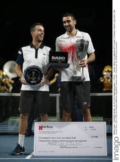 Tennis, Marin Cilic gewinnt ATP-Turnier in Moskau Kremlin Cup 2015 .The winner Marin Cilic (CRO) and Roberto Bautista-Agut(ESP) second place.