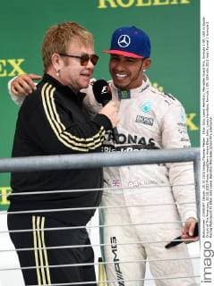 Elton John, Lewis Hamilton; Mercedes Grand Prix, formula 1 GP, USA in Austin Circuit of The Americas, 25.10.2015 Photo:mspb Jerry Andre Elton John, Lewis Hamilton; formula 1 GP, USA