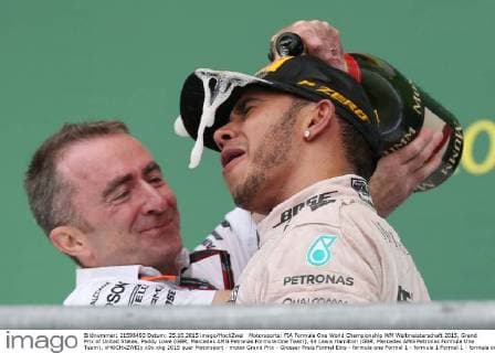 Motorsports: FIA Formula One World Championship WM Weltmeisterschaft 2015, Grand Prix of United States, Paddy Lowe (GBR, Mercedes AMG Petronas Formula One Team), 44 Lewis Hamilton (GBR, Mercedes AMG Petronas Formula One Team), xHOCHxZWEIx