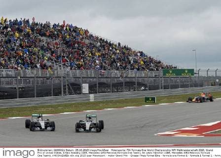 Motorsports: FIA Formula One World Championship WM Weltmeisterschaft 2015, Grand Prix of United States, 6 Nico Rosberg (GER, Mercedes AMG Petronas Formula One Team), 44 Lewis Hamilton (GBR, Mercedes AMG Petronas Formula One Team), xHOCHxZWEIx