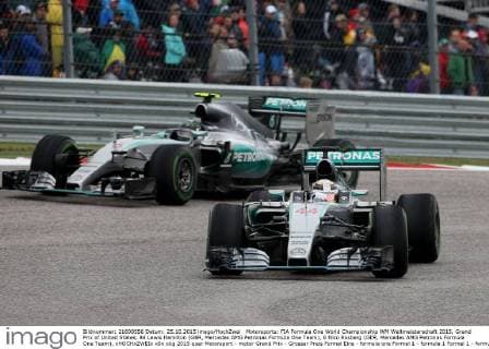 Motorsports: FIA Formula One World Championship WM Weltmeisterschaft 2015, Grand Prix of United States, 44 Lewis Hamilton (GBR, Mercedes AMG Petronas Formula One Team), 6 Nico Rosberg (GER, Mercedes AMG Petronas Formula One Team), xHOCHxZWEIx