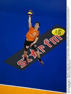 Volleyball, BR Volleys - TV Ingersoll Bühl Volleyball Berlin 25.10.2015 Saison 2015 2016 DVL 1. Bundesliga Berlin recycling Volleys vs TV Ingersoll Bühl Buehl 3:0 Tsimafei Zhukouski (Berlin, No.11)