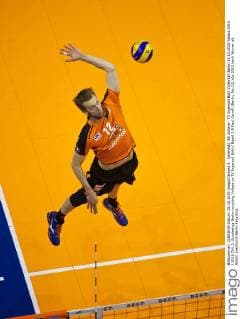 Volleyball, BR Volleys - TV Ingersoll Bühl Volleyball Berlin 25.10.2015 Saison 2015 2016 DVL 1. Bundesliga Berlin recycling Volleys vs TV Ingersoll Bühl Buehl 3:0 Paul Carroll (Berlin, No.12)