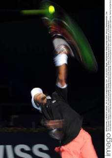 26.10.2015. Basel, Switzerland. Basel Swiss Indoor Tennis Championships. Day Two. Donald Young in action in the match between Donald Young of the United States of America and Henri Laaksonen of Switzerland xDavidxEmmx  ActionPlus11676272