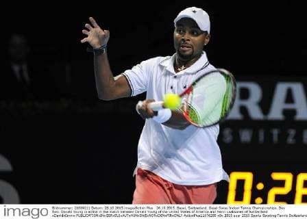 26.10.2015. Basel, Switzerland. Basel Swiss Indoor Tennis Championships. Day Two. Donald Young in action in the match between Donald Young of the United States of America and Henri Laaksonen of Switzerland xDavidxEmmx  ActionPlus11676280
